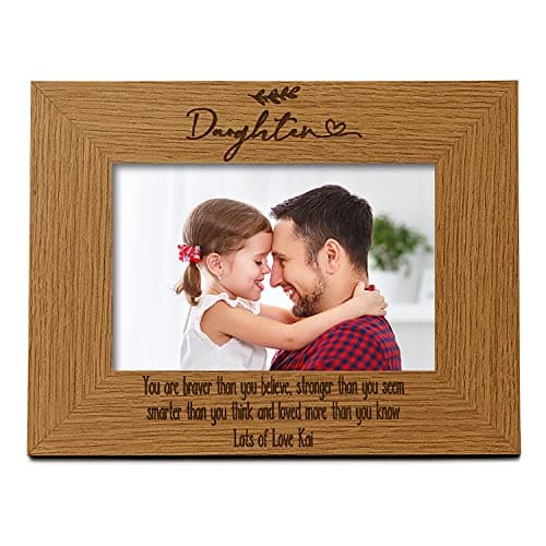 Image of Personalised Daughter Sentiment Gift Wooden Photo Picture Frame Landscape (8 x 10 Inch)