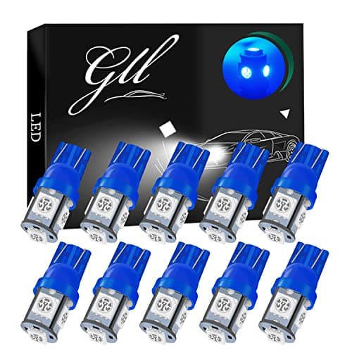 Image of GLL 24V T10 LED Bulb 501 LED Bulbs with 5050 5SMD 60 Lumens 7000K for Car LED Bulbs Side Light Bulbs (Blue)