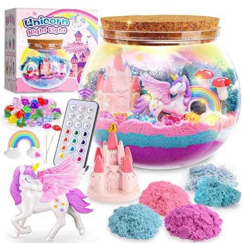Image of HappyGoLucky Unicorn Gifts for Girls, Craft Kits for Kids, Terrarium Kit, Age 3-9, Unicorn Academy Toys