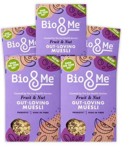 Image of Bio&Me: Fruit & Nut Gut-Loving Muesli 5-Pack (5 x 400g Total) / Vegan, No Added Sugar, High Fibre, Breakfast