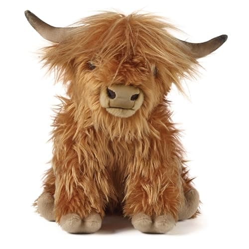 Image of Living Nature Highland Cow Brown Soft Toy Farm Toy | Soft Toy Gift for Kids | 22 cm
