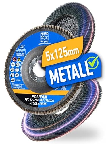 Image of PFERD Polifan Serrated Washer Pack of 5 | Diameter 125 mm, Z 40, Conical, PSF Steelox | 69398192 - for Steel and Stainless Steel (INOX)