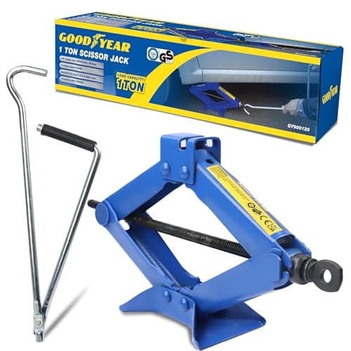 Image of Goodyear 1 Ton Professional Scissor Jack for Car Van - Speed Wind Crank Handle