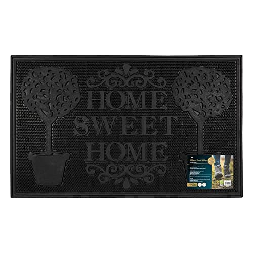 Image of JVL Home Sweet Home Scraper Rubber Pin Doormat, 45x75cm