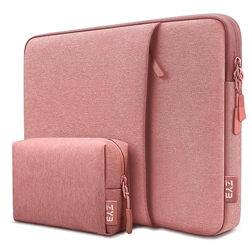 Image of ZYB Laptop Sleeve 14 Inch, Waterproof Shockproof 14 Inch Laptop Case for 14" Notebook Lenovo Thinkpad IdeaPad, MacBook Air 15.3 2026-2023 M5 M4 M3 M2, 14" HP Dell Acer Chromebook Mac Pro 15-Pink