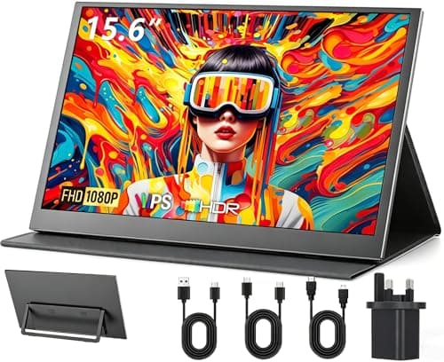 Image of Xyvolve Monitor Portable 15.6 Inch FHD 1080P IPS Anti-Glare USB-C HDMI, sRGB100% 60Hz Display Screen, Dusl Speakers for Laptop PC Mac Phone PS5/4 Xbox