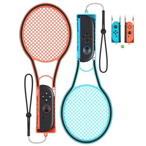 Image of Tennis Racket Hand Grips for Nintendo Switch 2(2025) Controller, Tennis Handle Handheld Grips for Joy con2, Hand Holder Accessories for Mario Tennis Fever&Aces Game&Switch Sports Tennis/Badminton (4)