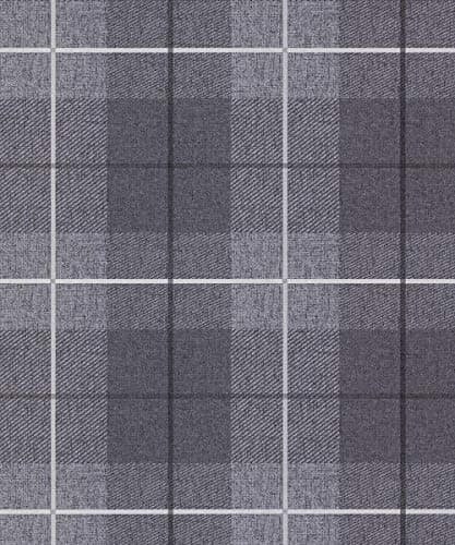 Image of Charcoal Country Tartan Wallpaper Checked Hessian Paste Wall Vinyl YöL