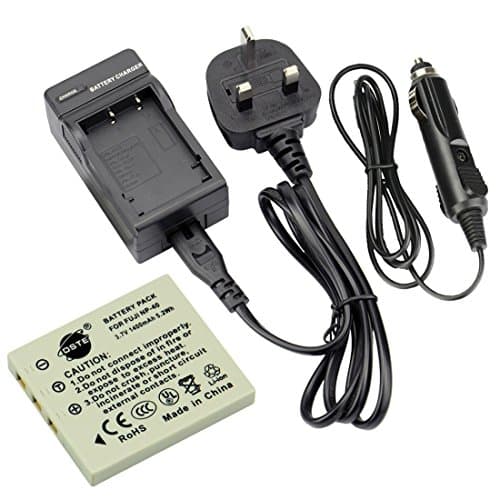 Image of DSTE Compatible NP-40 Li-ion Battery + DC29U Travel and Car Charger Replacement for Fujifilm FinePix F811 J50 V10 Z3 Z5fd Camera as Kodark KLIC-7005 BENQ DLI-102 PENTAX D-Li85 Samsung SLB-0737