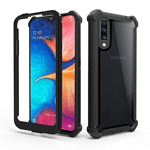Image of Asuwish Phone Case for Samsung Galaxy A70 Cover Rugged Shockproof Hard Drop Proof Full Body Protective Heavy Duty Hybrid Mobile Dual Layer Bumper Cell Accessories A70S A 70 70A S70 Women Men Black
