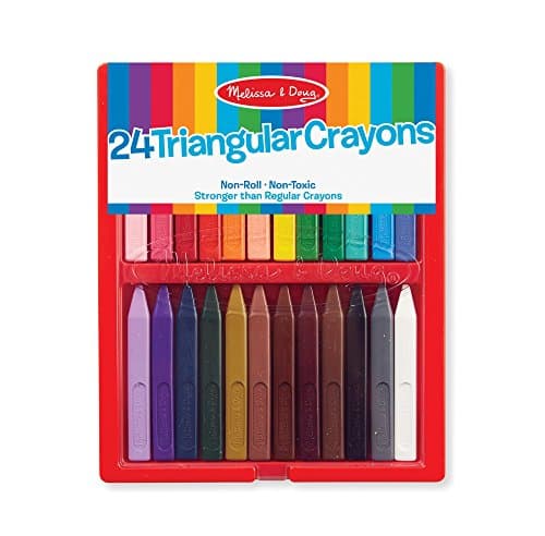 Image of Melissa & Doug Triangular Crayons - 24-Pack in Flip-Top Case, Non-Roll