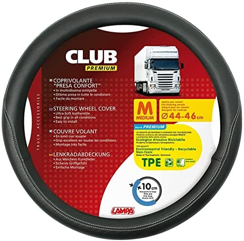 Image of Delux Steering wheel cover lorry Truck HGV black medium wide grip 44-46 cm