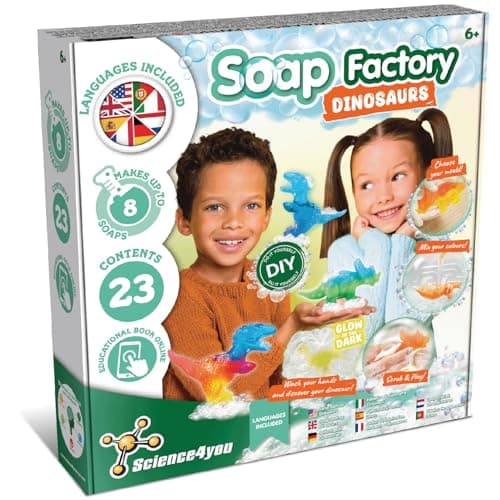 Image of Science4you Dinosaur Lab Soap Making Kit for Kids Age 8+ Make Your Own Soaps with Dino Toys Inside, Glow-in-The-Dark Dinosaur Craft Kits for Kids, Arts and Crafts Gift for Girls & Boys Age 8 9 10 11+