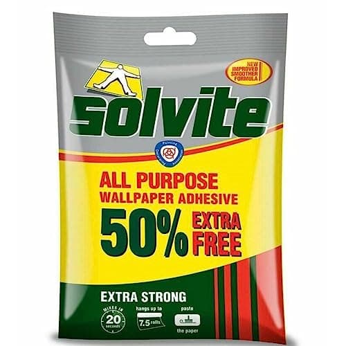 Image of Solvite Extra Strong All Purpose Wallpaper Adhesive 5 Roll + 50% Extra Free