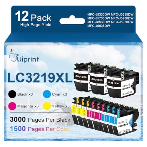 Image of Uiprint LC3219XL Ink Cartridges for Brother LC3219 LC3217 Ink Cartridges Multipack for MFC-J5730DW MFC-J6930DW MFC-J5330DW MFC-J5335DW MFC-J5930DW MFC-J6530DW MFC-J6935DW(12 Pack)