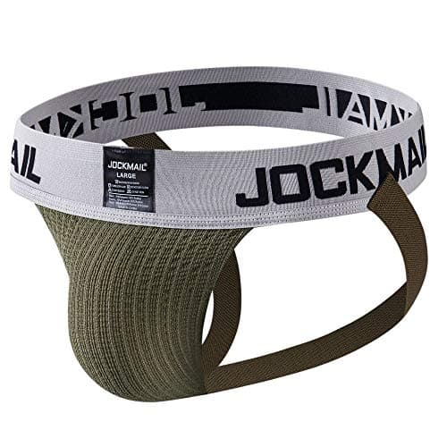 Image of Mens Jockstrap Athletic Supporter Underwear Mens Sport Jock Strap Brief (M, Army Green)