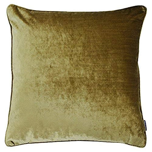 Image of Riva Paoletti Luxe Velvet Polyester Filled Cushion - Gold - Soft Velvet Feel Fabric - Reversible - Hidden Zip Closure - Machine Washable - 100% Polyester Case - 55 x 55cm (22" x 22" inches)