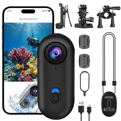 Image of OBEST Action Camera,4K Mini Thumb Body Cam,Pov Cam, Shooting with Image Stabilization,Ip68 Waterproof,Magnetic Hands-Free Pov Cam for Vlogging,Cycling,Mountain Climbing and Other Outdoor Sports.