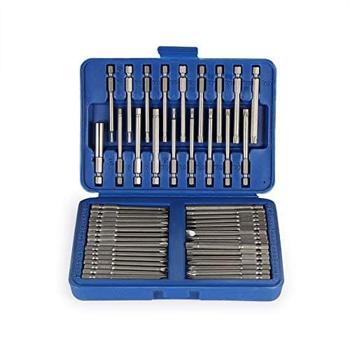 Image of 50 Pcs Screwdriver Bit Set, 75MM Magnetic Long Screwdriver Bits Set with 1/4 inch Hex Shank, Including Trox/PH/PZ/Flat Screwdriver Set for Repairing