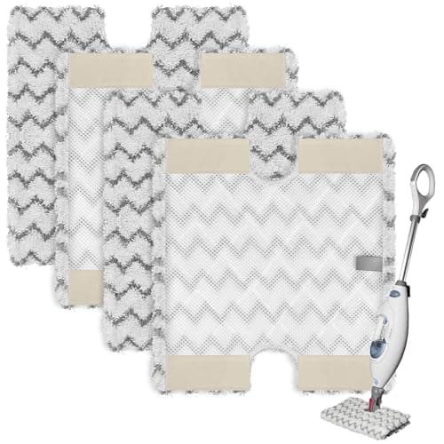 Image of Gaethra 4 Pack Steam Mop Replacement Pads - Compatible with Shark S6001UK S6002UK S6003UK S6005UK Klik n' Flip Steam Cleaner, Highly Absorbent Machine Washable Microfibre Cloths for Hard Floors