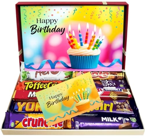 Image of Birthday Chocolate Gift Box | Letterbox Gift Chocolate Selection Box with 10 Milk Chocolates | Happy Birthday Gifts for Kids Him Her