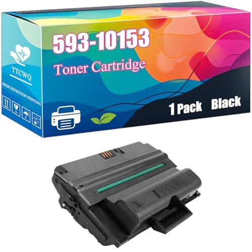 Image of 593-10153 Toner Cartridge Compatible for Dell 1815dn Printers, with Chip, High Yield 5000 Pages, Clear Printing (Black)