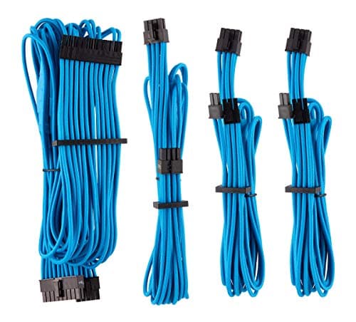 Image of Corsair Premium Individually Sleeved PSU Cables Starter Kit Type 4 Gen 4 – Blue