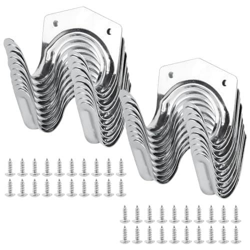 Image of LONTOM 20 Pack Heavy Duty Garage Hooks, Garden Tool Storage Hooks, Metal Shed Hook, Tool Hook for Hanging, Wall Mount Anti-Slip Double Hooks for Warehouse, Garage, Sheds, Garden