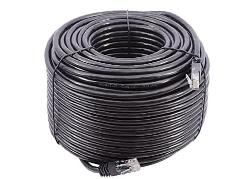Image of Smedz CAT6 50 m Full Solid Copper UTP 24 AWG Indoor / Outdoor Plug and Play Network Cable GigaBit Ethernet Patch Lead – Black