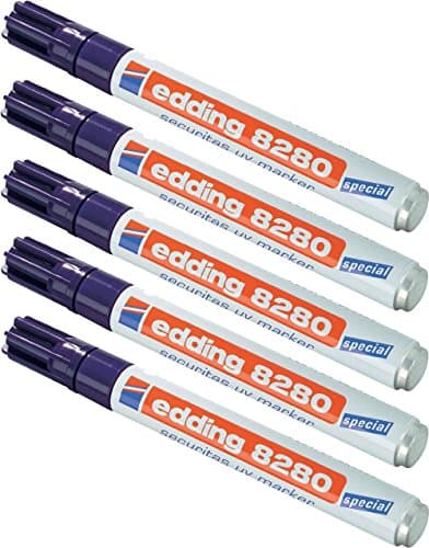 Image of Edding Special Marker Edding 8280 Securitas UV Marker Pens 1.5 – 3 mm, Transparent 5er Pack UV Marker