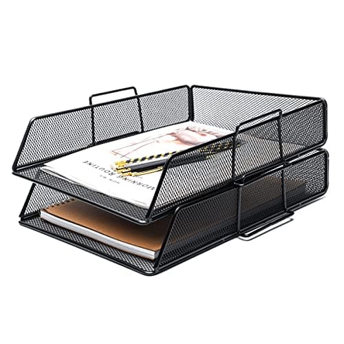 Image of EXERZ Paper Sorter/Tray/Desk Organiser/File Holder 2pcs - Office, School (Black)