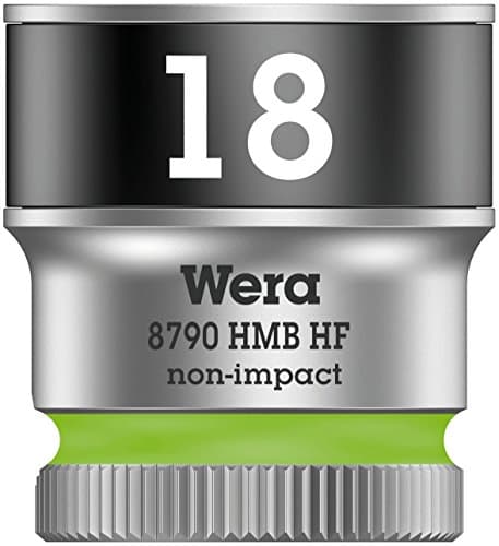 Image of Wera 05003752001 8790 Hmb Holding Function Zyklop Socket Drive, Lime Green, 3/8-Inch x 29 mm, Size 18