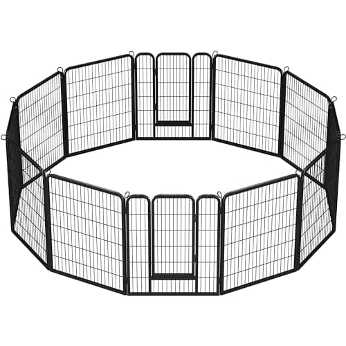 Image of Yaheetech Heavy Duty Dog Playpen, 12 Panel 100cm Dog Fence Pet Exercise Pen for Large/Medium Dogs/Small Animals Rabbit Run Cat Fence Suitable for Indoor/Garden/Yard