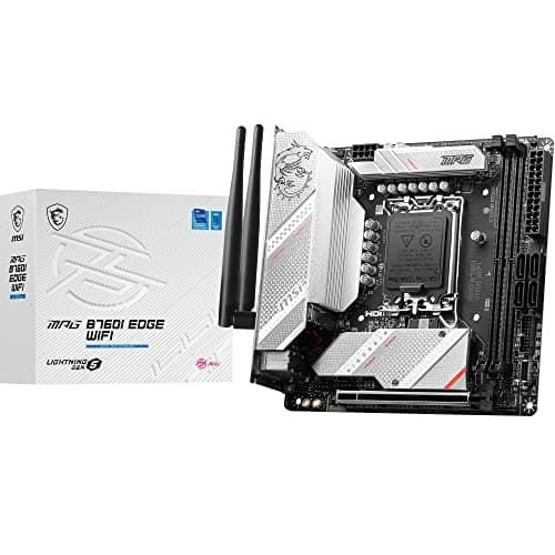 Image of MSI MPG B760I EDGE WIFI Motherboard, Mini-ITX - Supports Intel 14th, 13th & 12th Gen Core Processors, LGA 1700-8 Direct 90A VRM, DDR5 Memory Boost 7200+MHz/OC, PCIe 5.0 x16, 2 x M.2 Gen4, Wi-Fi 6E