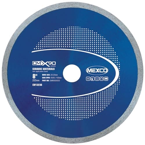 Image of Mexco CMX Ceramic Materials Diamond Blade – High Performance & Fast Cutting Disc for Tiles – 200mm, 22.23mm Bore