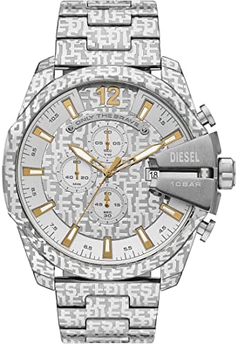 Image of Diesel Watch for Men Mega Chief Quartz/Chrono movement 51mm case size with a Stainless Steel strap DZ4636