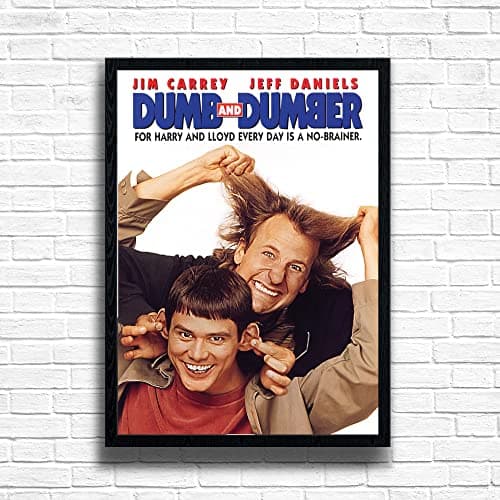 Image of Dumb and Dumber, 90s Movie Print Vintage Nostalgic Film Poster, A4 and A3 Size Frame Options, Great Home, Pub, Café, Bar Decoration Wall Art Print, House gift for movie lovers (A3 Framed (Black))