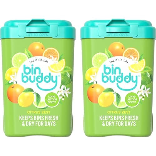 Image of Bin Buddy Citrus Zest, Pack of 2 - Leaves Your Bin Fresh and Smelling Great – Suitable for Indoor, Kitchen, Bathroom, Compost, Food Waste and Outdoor Wheelie Bins