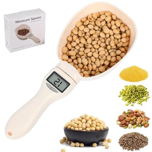 Image of Winuoyang Digital Measuring Spoon, Food Measuring Scoop Scale 800g / 0.1g High Precision with LCD Screen Weighing Spoon Digital for Dispensing Food, Condiments and Pet Food