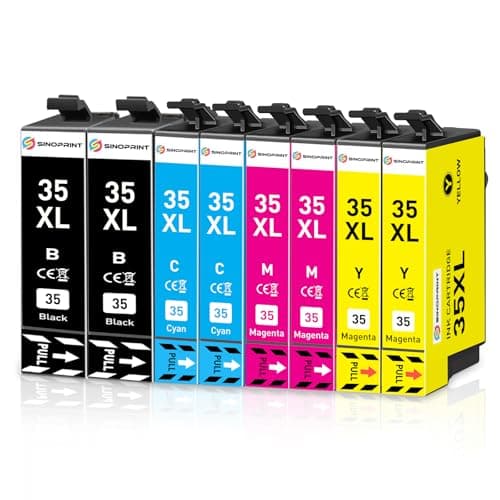 Image of SINOPRINT 35XL Ink Cartridges Compatible with Epson 35 XL Multipack for WorkForce Pro WF-4720 WF-4725 WF-4730 WF-4740 WF4720 WF4725 WF4730 WF4740 WF-4720DWF WF-4725DWF WF-4730DTWF WF-4740DTWF, 8 Pack