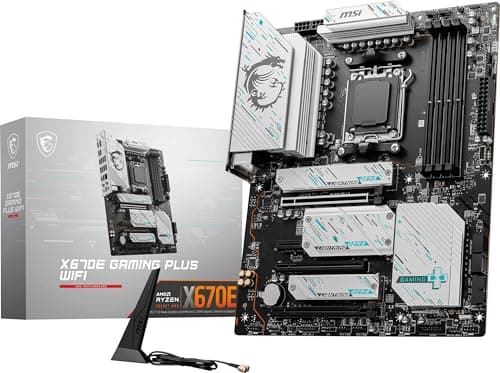 Image of MSI X670E Gaming Plus WiFi Gaming Motherboard (Supports AMD Ryzen 7000 Series Processors, AM5, DDR5, PCIe 5.0, SATA 6Gb/s, M.2 Slots, USB 3.2 Gen 2, Wi-Fi 6E, 2.5Gbps LAN,