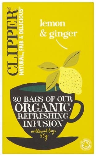 Image of Clipper Organic Lemon & Ginger Tea 20 Tea Bags 50g - CLIP-4661 by Clipper