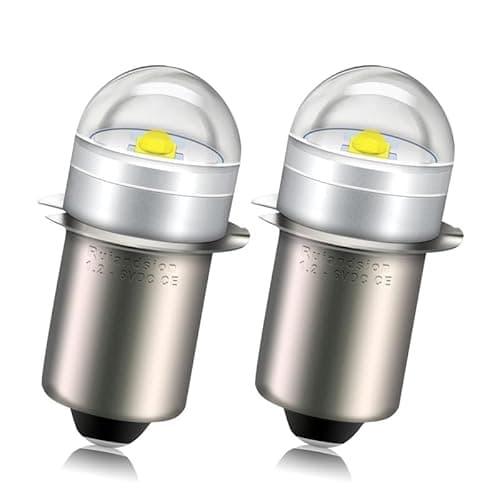 Image of Ruiandsion P13.5S LED Flashlight Replacement Bulb–Super Bright 150 Lumens,DC 1V-5V 2.2V 3V 4.5V 6000K White,2525 3D Chips,Negative Earth,Ideal for Hiking,Camping,Torch & Emergency Work Light–2 Pack