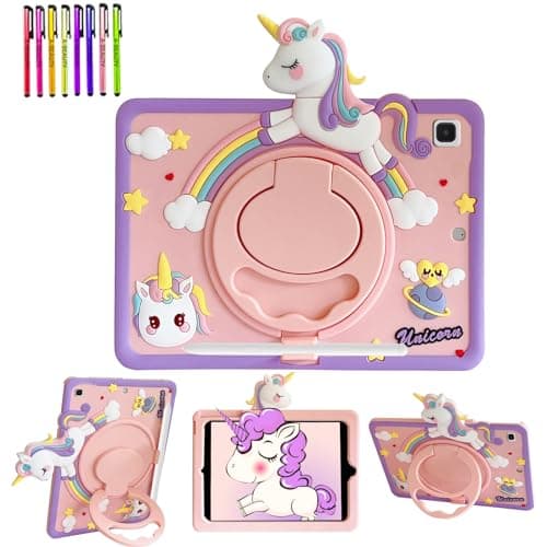 Image of A-BEAUTY Case Compatible with Samsung Galaxy Tab A7 Lite 8.7 Inch (SM-T220 /T225 /T227), Kids Cover with Pen Holder, 360° Rotating Handle Stand