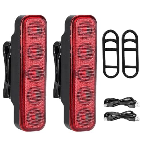 Image of Rear Bike Lights, USB-C Rechargeable Bike Tail Light 2 Pack, Bright Red LED Bicycle Rear Light, Waterproof Helmet Lights, Cycling Flashlight Safety Reflector Accessories, 4 Light Modes