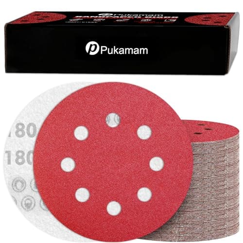 Image of 120PCS 125mm Sanding Discs 180 Grit for Random Orbital Sander Hook and Loop Sandpaper Set