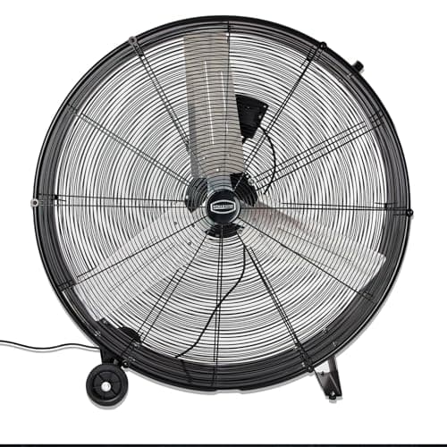 Image of POWERSTAR ELECTRICALS High-Velocity Industrial Drum Fan – 3-Speed Metal Floor Fan with Wheels & Handle, Powerful Air Circulator for Home, Warehouse, Workshop (24", 30", 36") (36" Inches)