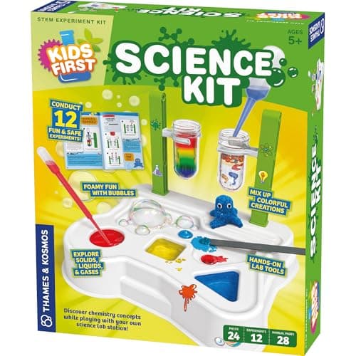Image of Thames & Kosmos Kids First Science Kit | STEM Learning, Intro to Chemistry for Ages 5+ | Safe & Educational Lab Setup with 20+ Durable Tools, 12 Experiments | Explore Lab Skills & Science Concepts