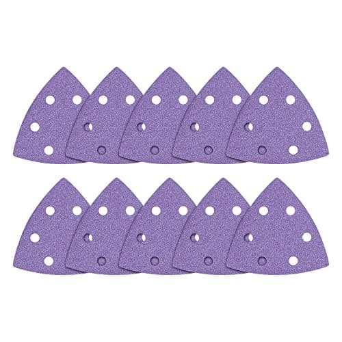 Image of Trend Aluminium Oxide 93mm Delta 240 Grit Abrasive Sanding Sheets, AB/OSC/240A, Pack of 10