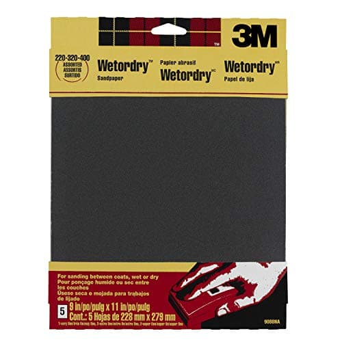 Image of 3M 9088 Wetordry Assorted Grits Sandpaper Sheets, 230 x 280 mm - Pack of 1 (4 Sheets)